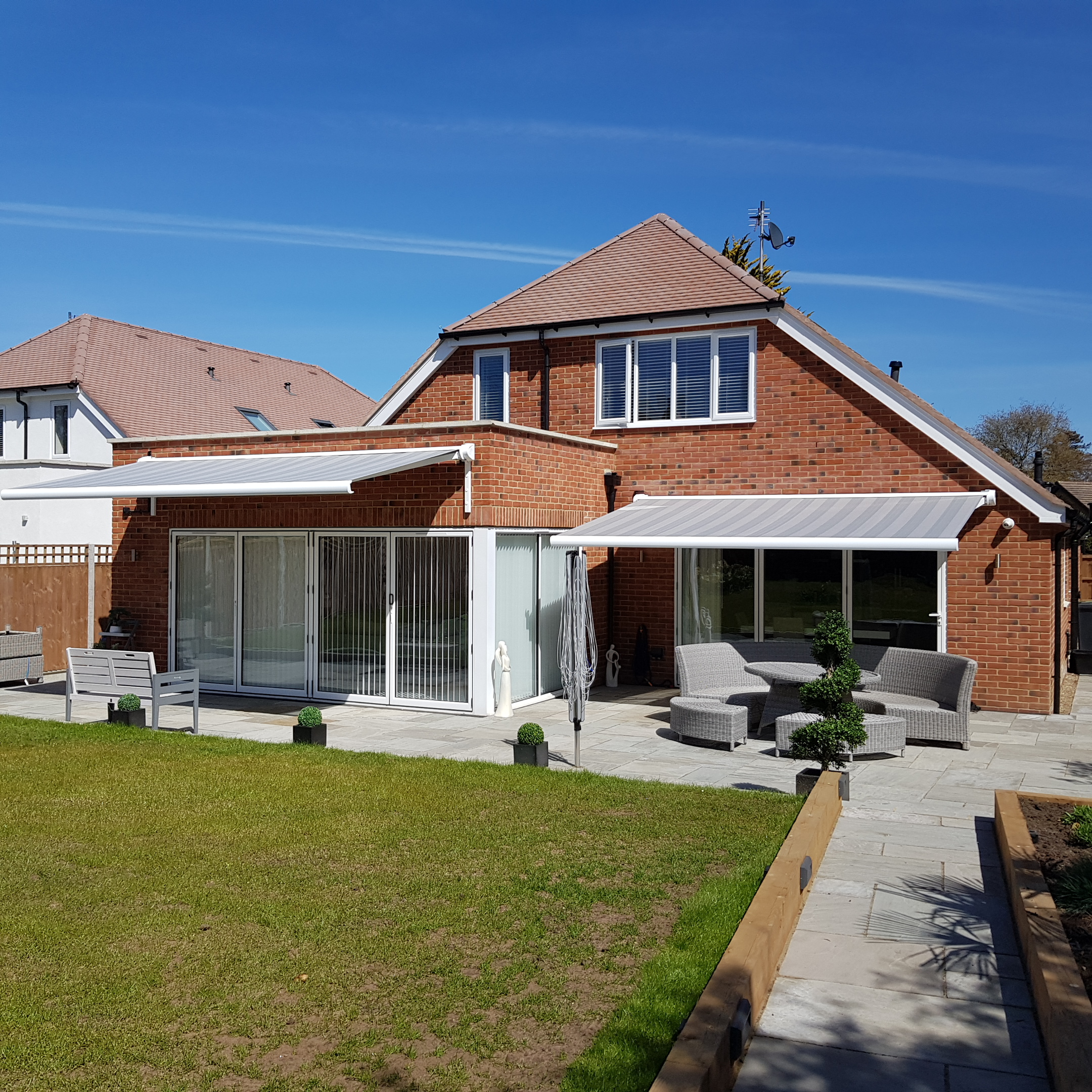 awnings installed with special brackets